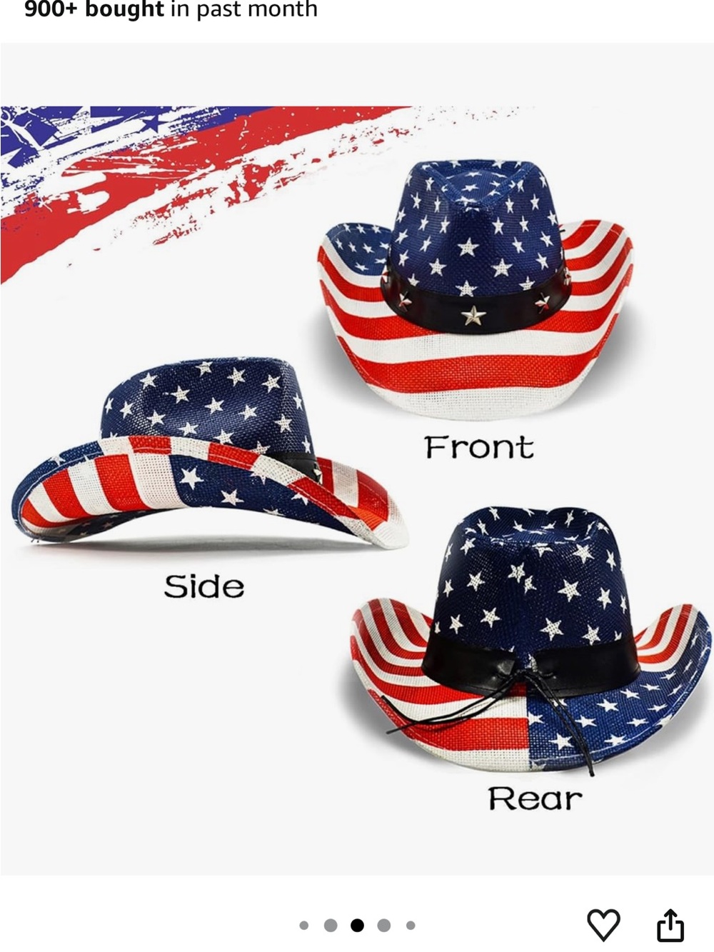 Women’s/ Men’s American Flag Cowboy Hat - Patriotic Red, White & Blue